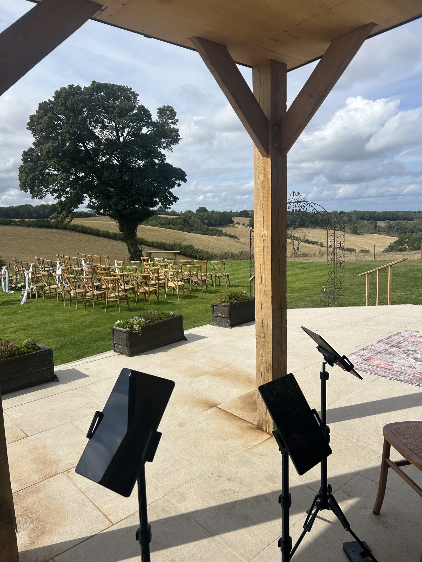 Live String Music At Botley Hill Barn Wedding